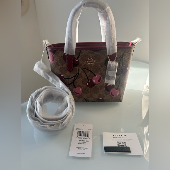 Coach Handbags - Coach Signature Cherry Mini City Tote Bag